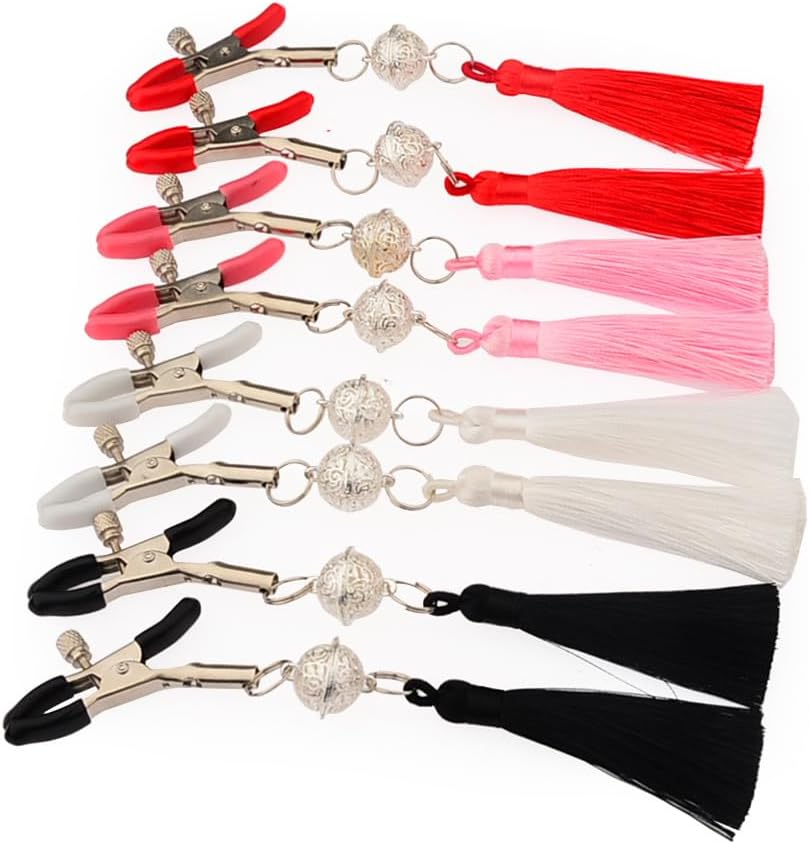BDSM Nipple & Clit Clamps for Couples, Adjustable Adult Toys for Women’s Sexual Pleasure, Bondage Accessories