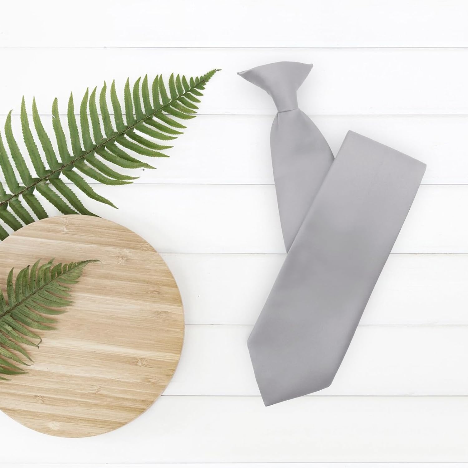 Clip on Ties for Men, Pre-tied Suit Mens Ties Solid Color Men's Neckties for Wedding Business