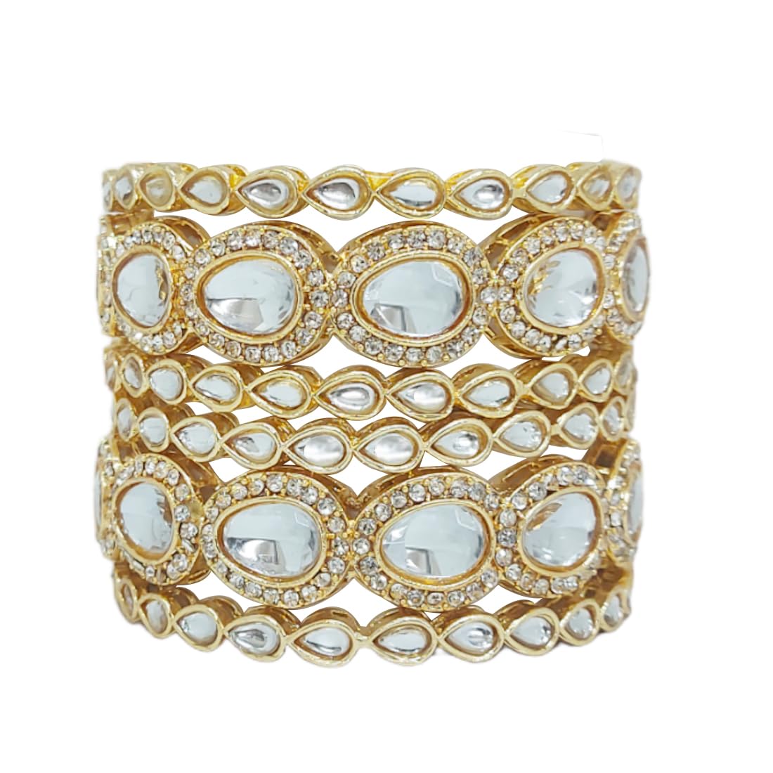 CHRISHAN Gold Plated Designer Uncut Kundan Kada Chudi Bangles Set For Women And Girls. (B0CVYJHHNV) Amazon Price History, Amazon Price Tracker