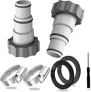 CHIKIXSON Replacement Hose Adaptor for Pumps A Series, Hose Connector with Internal Thread, 1.5" to 1.25" Hose Adapters Compatible with Intex Pool (2PCS)