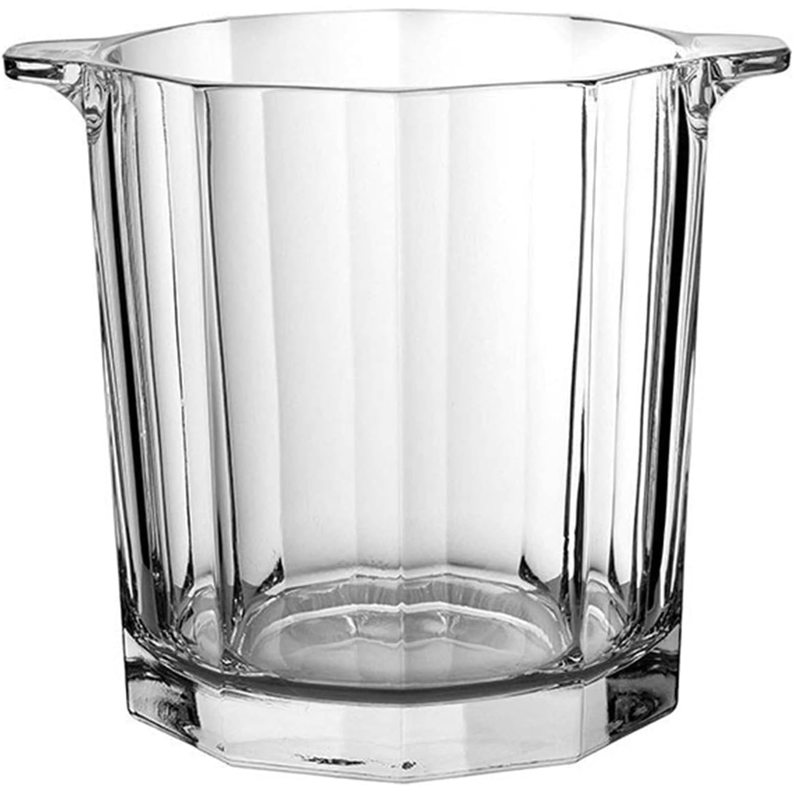 Cubitera Botella Vino Cubo de Hielo de Vidrio Transparente con manijas portátiles y Bebida de Hielo bañera 1.6l Recipiente de Hielo para Vino de Cerveza de champán