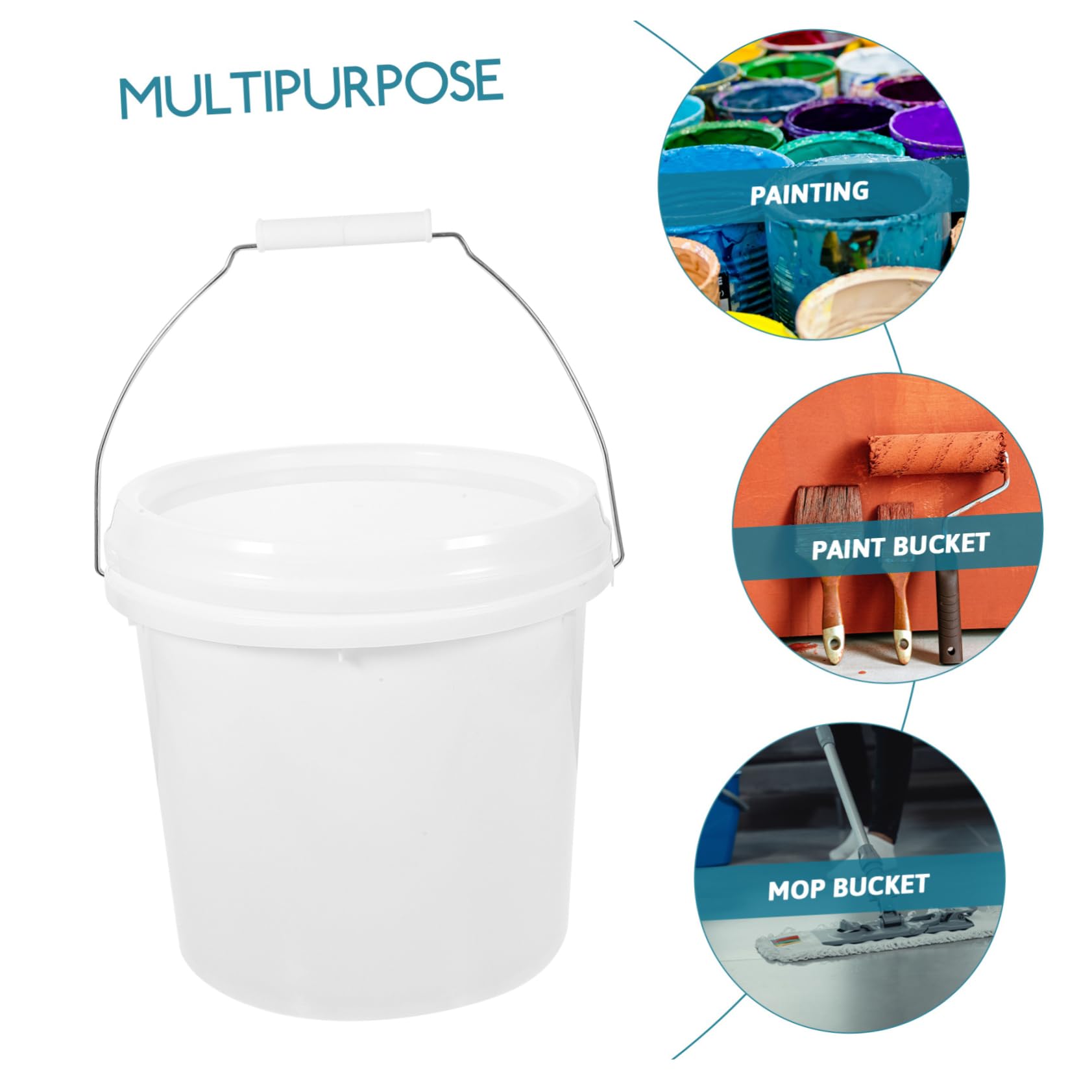 Cubeta De Plástico con Tapa Sellada para Cubo Práctico y Resistente para y Almacenamiento De Varnices y Agua