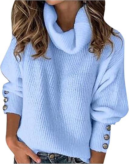 Pull Femme Col Roulé En Tricot - Chaud Et Confortable Pour L'hiver, Coupe Ajustée | Laine Douce, Entretien Facile