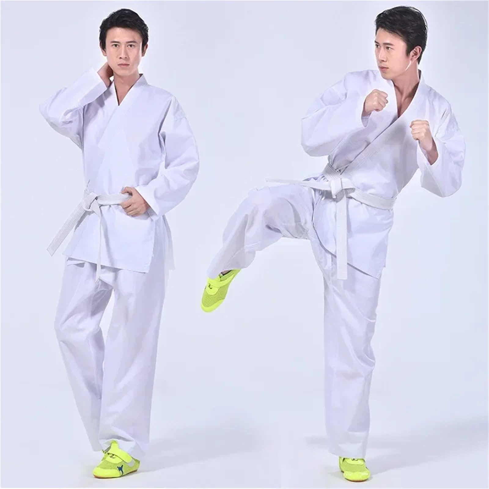 Trajes de Judo Uniforme Karate for Adultos Estudiante Gi Artes Marciales con cinturón Blanco para Adultos