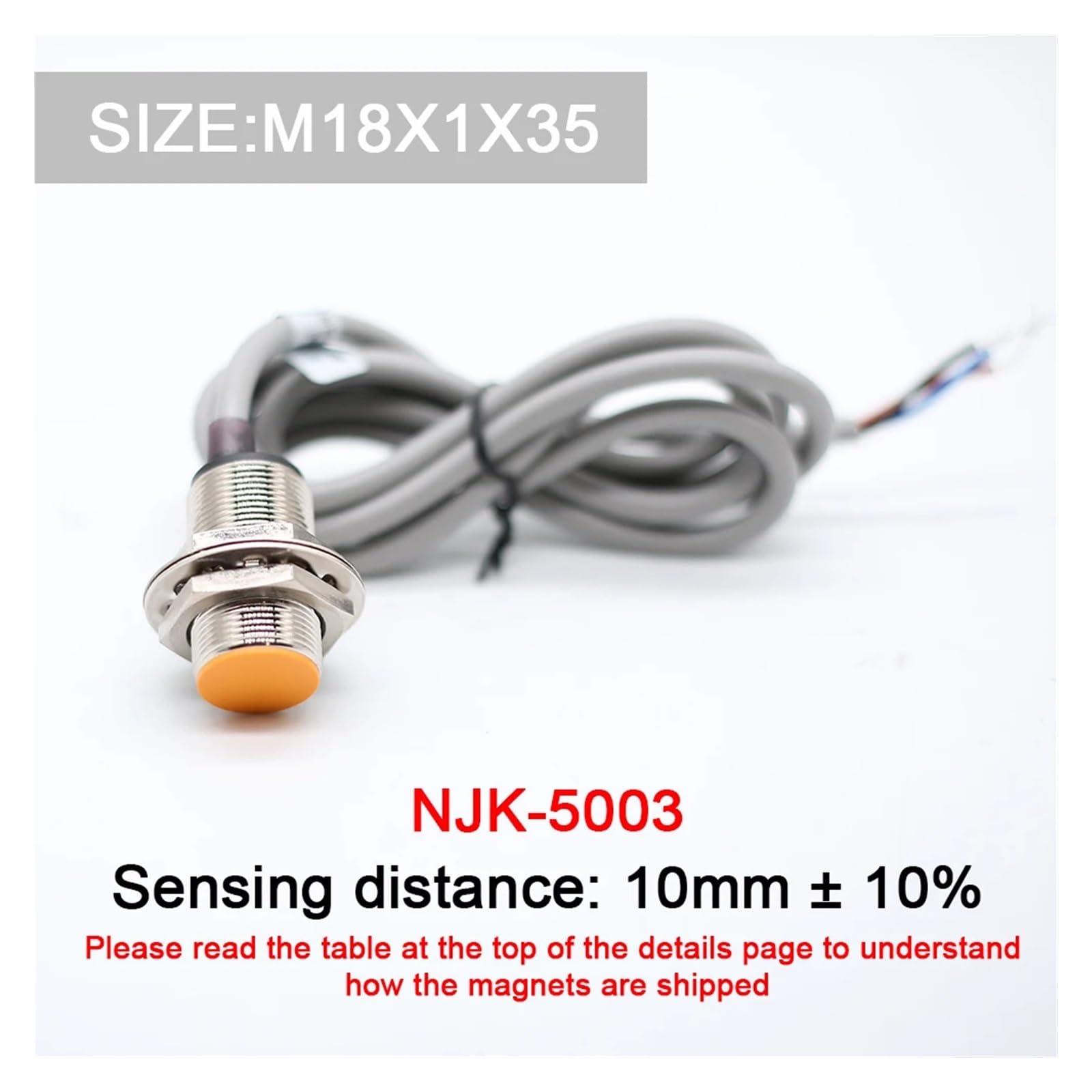 NJK-Näherungssensor mit induktiver Schaltung M8 M12 M18 NPN/PNP NO/NC 24V Hall-Effekt(NJK-5003,PNP NO)