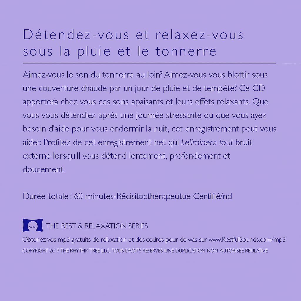 Sons naturels d’orage – Pluie apaisante et tonnerre lointain – Bruit blanc pour méditation, relaxation et sommeil