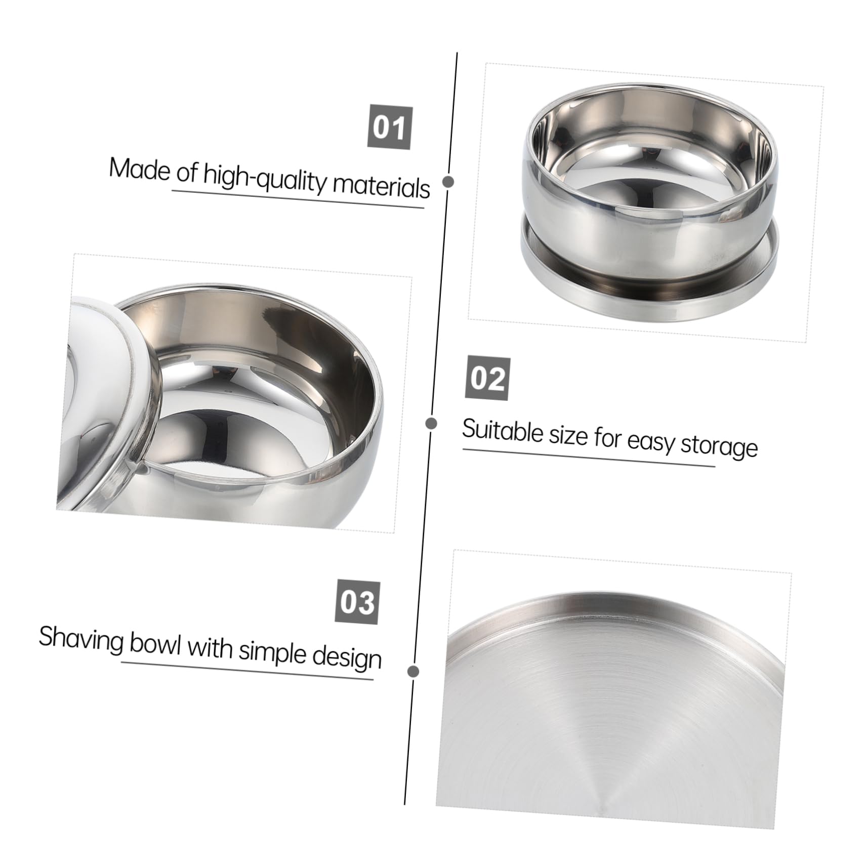 DEARMAMY Stainless Steel Shaving Soap Bowl Large Bubble Bowl for Men Shaving Tool Accessory