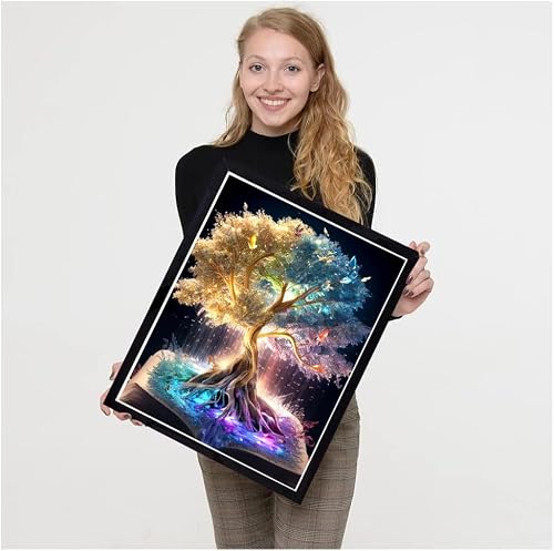 Tree of Life Stamped Cross Stitch Kits - Counted Cross Stitch Kits for Beginners Adults,11 CT Patterns Dimensions Embroidery Kits Arts Craft Kits,for Gift and Home Decor 12 x 16in - Thumbnail 4