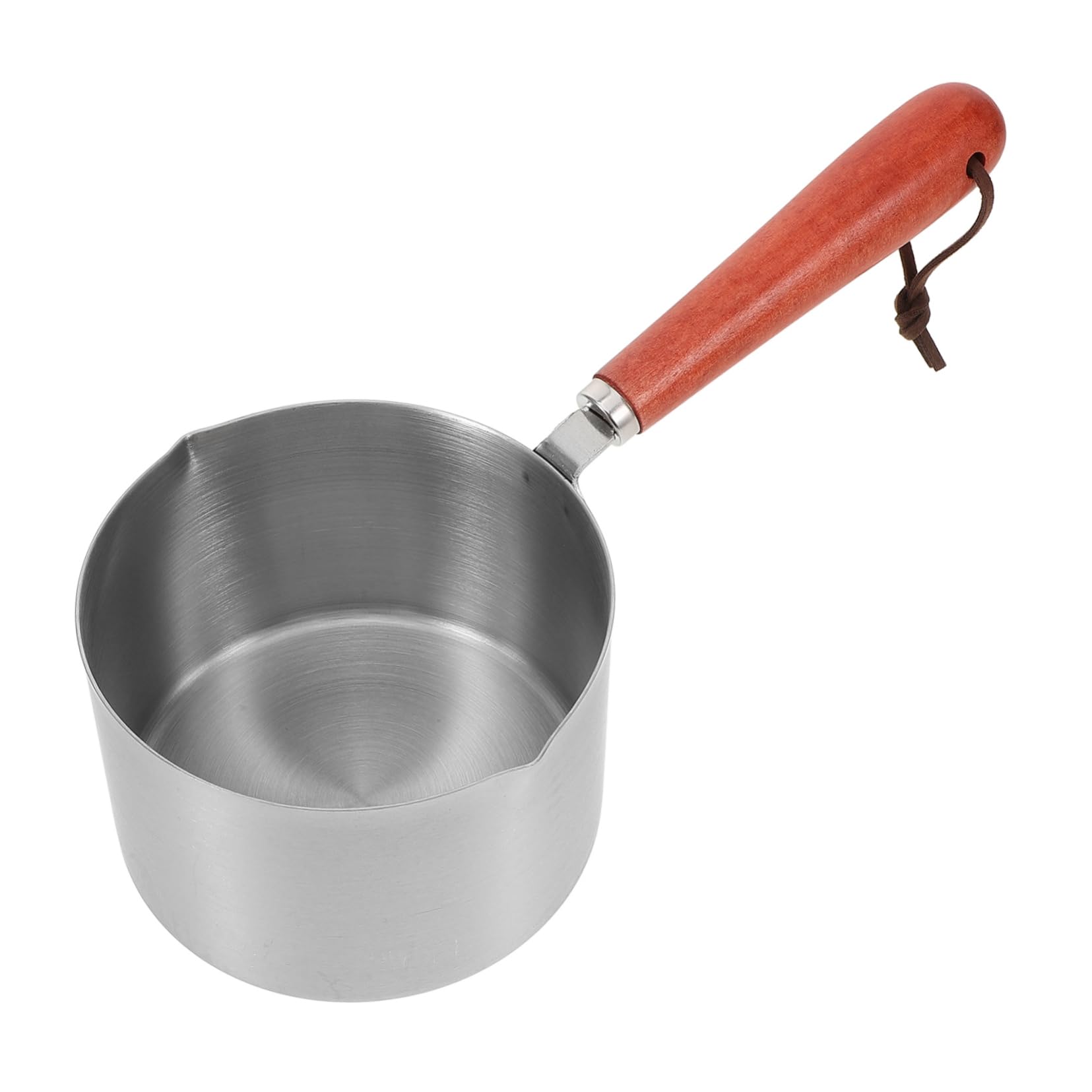GRIRIW Stainless Steel Saucepan Small Pot for Cooking Butter Warmer Wood Handle