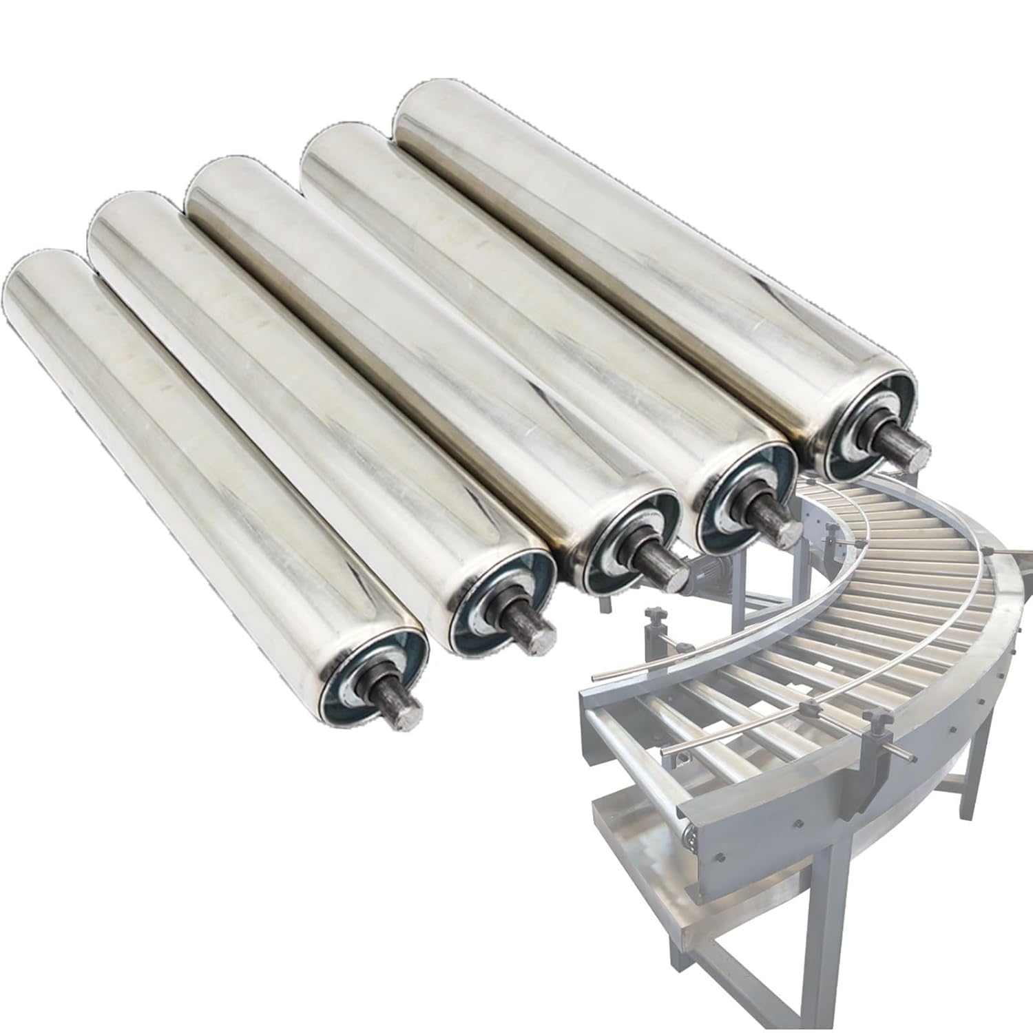 Rouleaux de convoyeur en acier 25mm Lot de 5 tubes 1000mm pour transport maritime