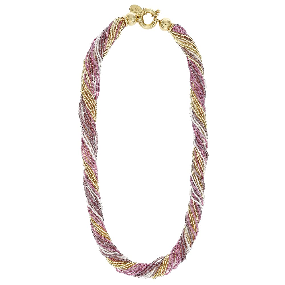 Venetiaurum - Collana Girocollo Multifilo Donna in Vetro di Murano e Argento 925 - Gioiello Made in Italy Certificato