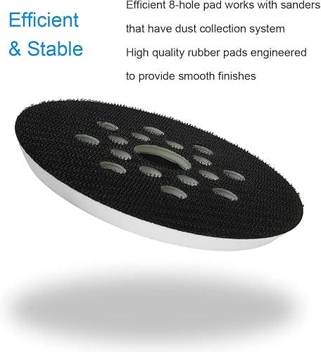 Miniatura 4 de Almohadilla de lijado de repuesto para lijadora Bosch RS035, compatible con ROS10 y ROS20VS de 5 pulgadas y 8 agujeros, 1 paquete