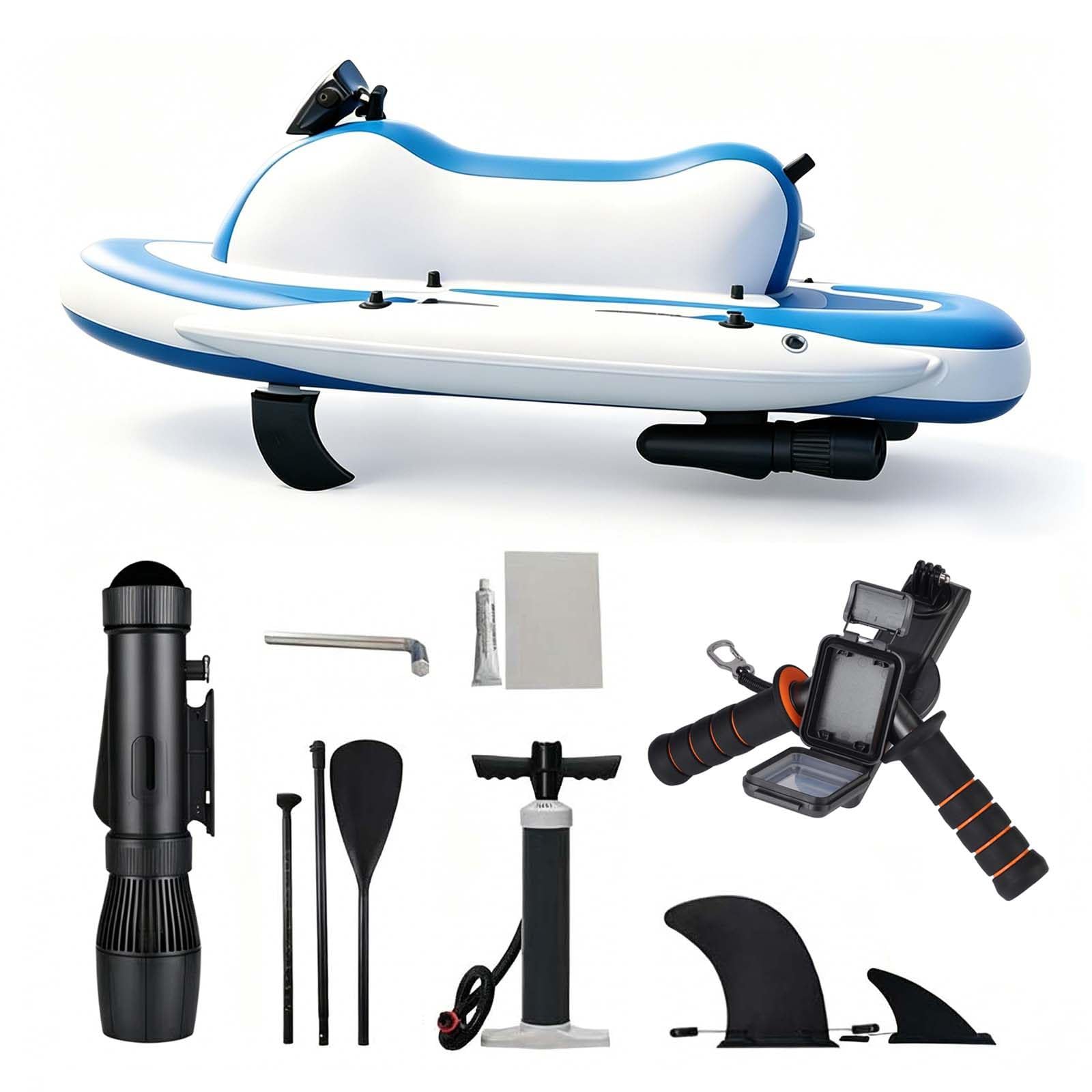 QFGain 40M-Dive Electric Inflatable Kayak – Removable 500W Propulsion Motor for Swimming, Spearfishing & SUP Boat+700W16APro