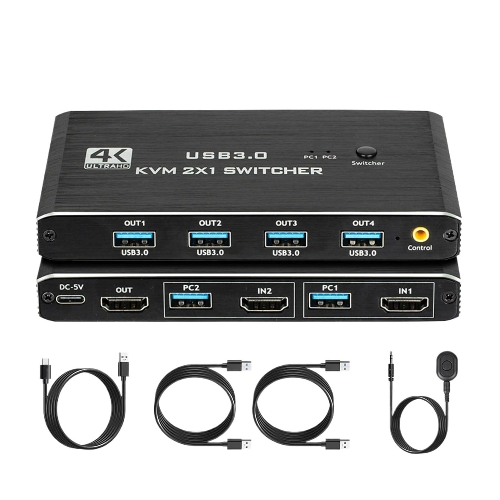 D3LX0Z1 USB 3.0 4K@60Hz HDMI-Compatible KVM 2x1 Switch with Remote for 2 Computers Share 1 Monitor/Keybord/Mouse/Printer(4 USB Devices)-picture-27