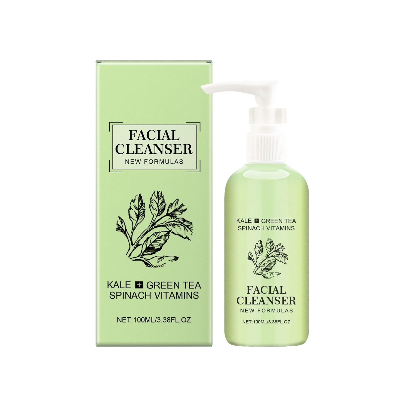 Green Tea Hydrating Facial Cleanser with Vitamins A, C, & E – Gentle pH-Balanced Face Wash for Deep Cleansing, Hydration & Radiance – Ideal for All