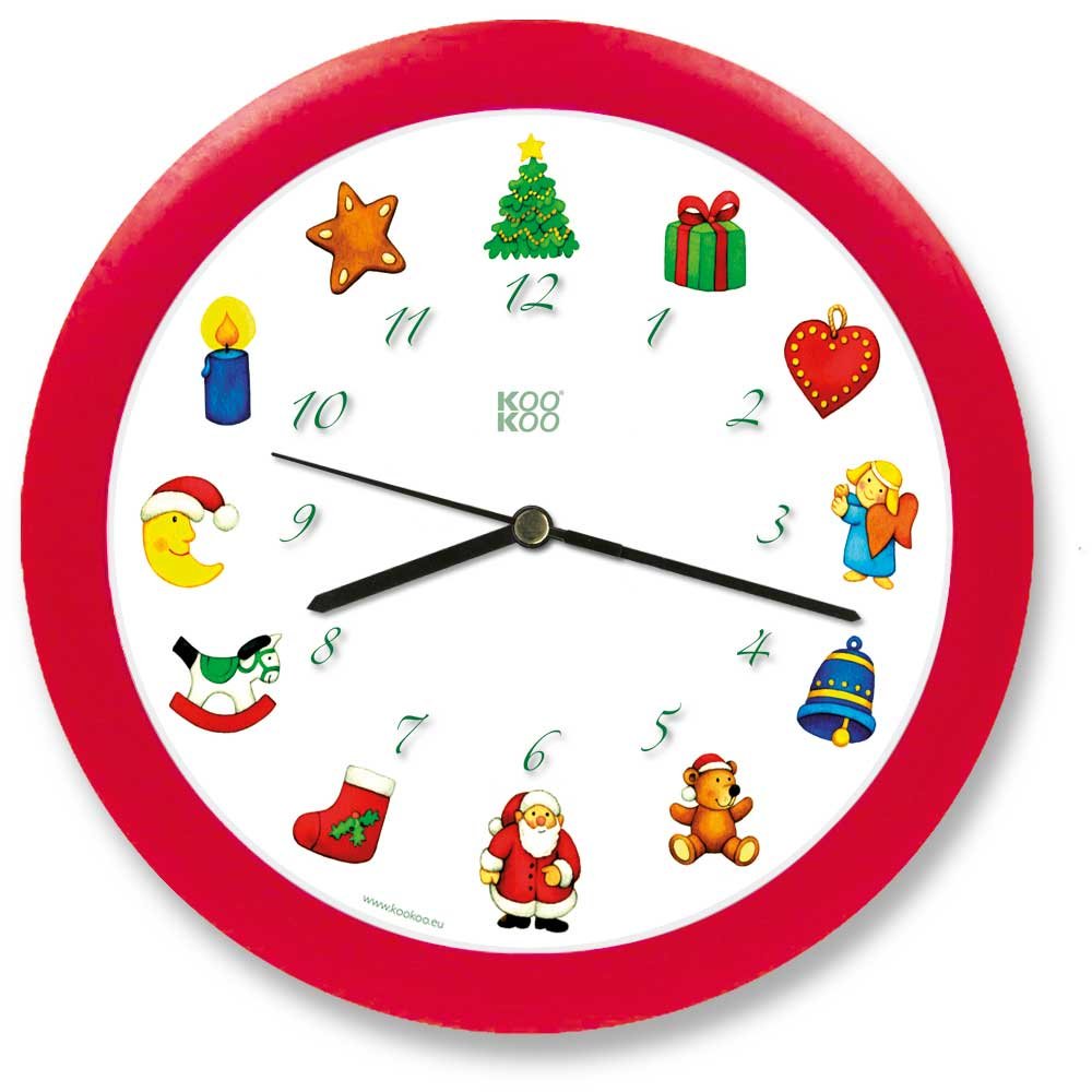 KOOKOO Stille Nacht is Silent Night, Christmas Wall Clock, Every Hour one of 12 Known Christmas Tunes on harp