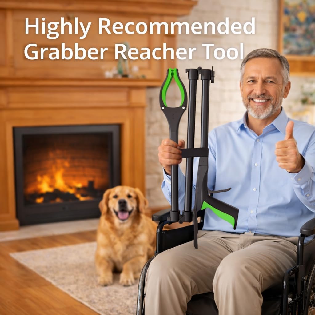extra long grabber reacher tool, 60" aluminum foldable reacher grabber, dual magnetic tip pickup grabber trash picker, strong grip aid for upper shelves, elderly, surgery recovery must have 60"green