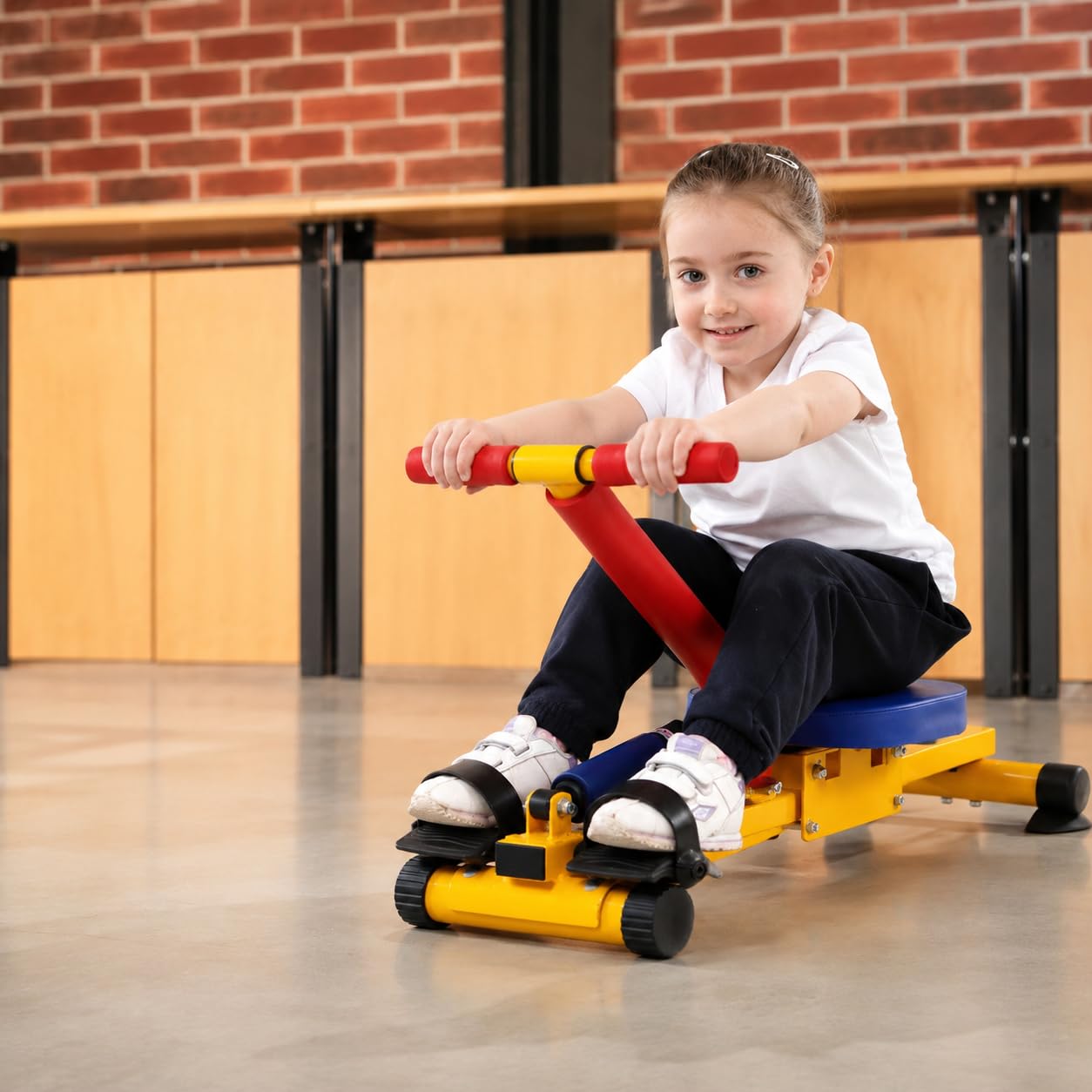 Máquina de remo de resistencia hidráulica, remo multigimnasio con diseño de monorraíl para fitness en casa, ideal para niños y niñas, equipo compacto de entrenamiento en interiores