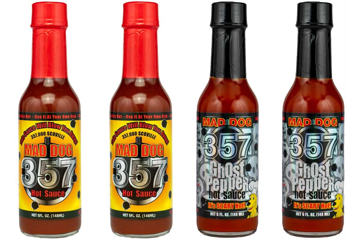Mad Dog 357 Hot Sauce & Mad Dog 357 Ghost Pepper Hot Sauce Four Bottle Bundle