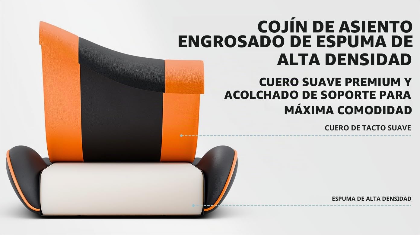 Silla ergonómica para videojuegos, con reposapiés, reposabrazos ajustables, silla de oficina, silla ergonómica para ordenador con soporte lumbar, color negro y naranja