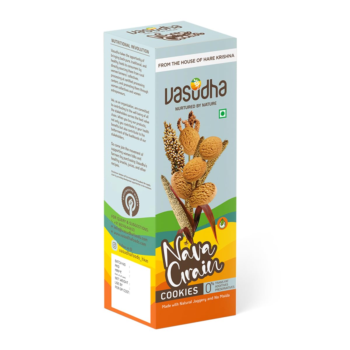 Vasudha Navgrain Millet Cookies - Wholesome Blend of Nine Grains, Rich in Fiber & Nutrients |100gms| (B0D8189QZ4) Amazon Price History, Amazon Price Tracker
