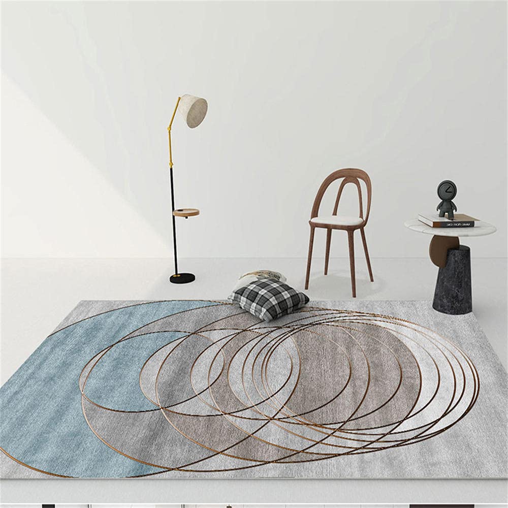 High Performance Office Chair Carpet Protector Gray brown blue abstract doodle livingroom rug large 80X120cm