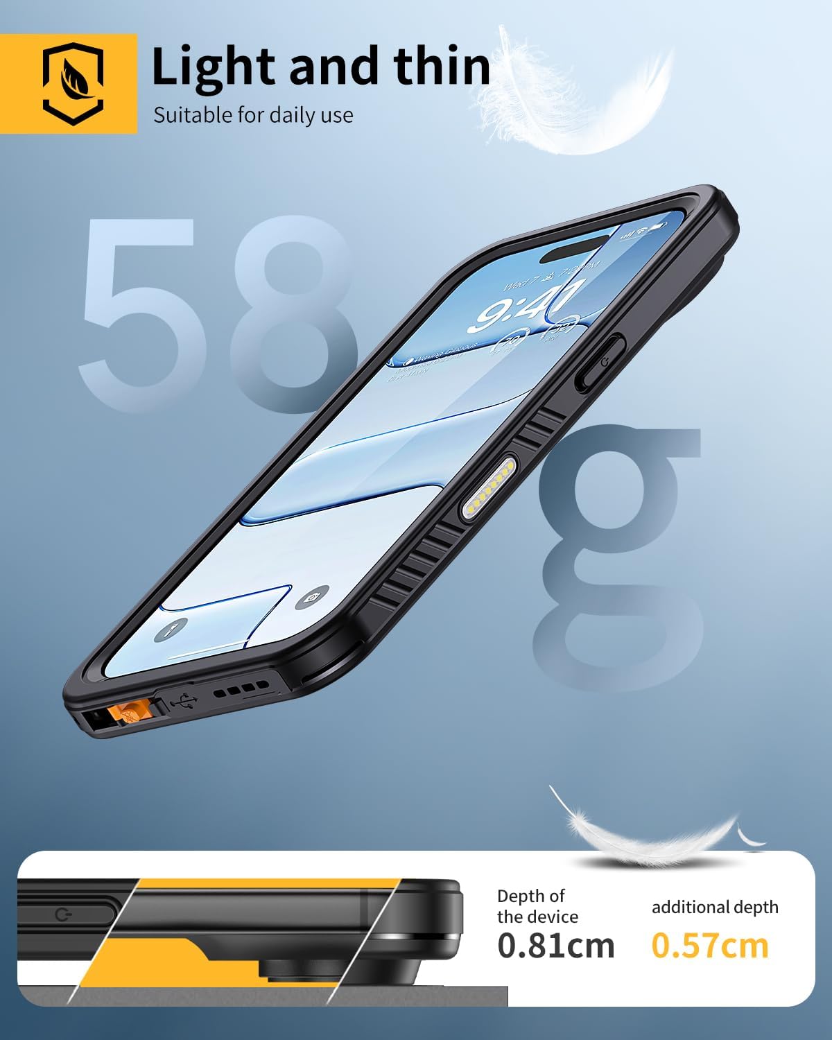 Lanhiem Magnetic for iPhone 17 Air Case Waterproof, Built in Screen Protector & Camera Protection, [Compatible with MagSafe] Full Body Dustproof Heavy Duty Rugged Phone Case 6.5 inch Black