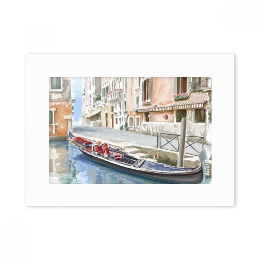 Cadre photo blanc Italie Venise 10x15 cm décor de bureau élégant