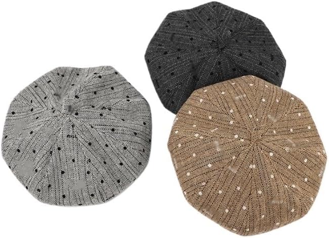 Striped Blended Beret Women's Winter Retro Artistic Painter Hat Versatile