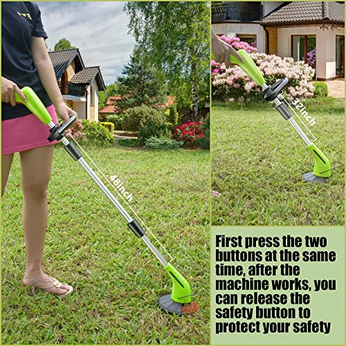 image for Grass Trimmer Cordless Weed Wacker, Hongmai 12V Power Grass Trimmer wi