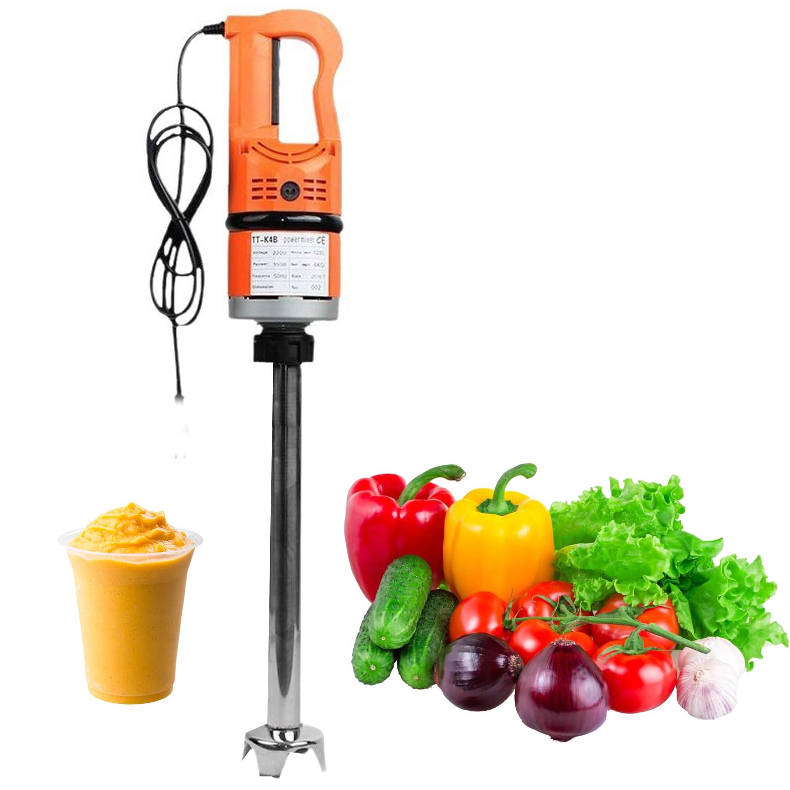 YXYLJOZ Commercial Immersion Hand Blender with Variable Speed and Safety Lock for Smoothies, Soups, and Purees