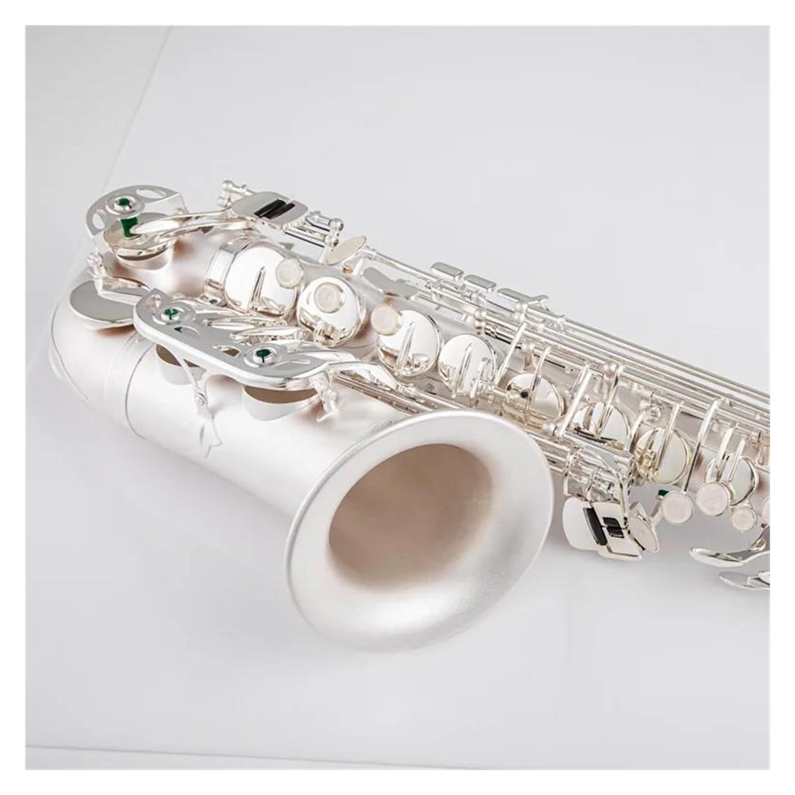 Saksofon Saksofon Altowy Eb Tune Mosiądz Posrebrzany Sax E Płaski Instrument Muzyczny Z Ustnikiem W Obudowie (Color : 01)