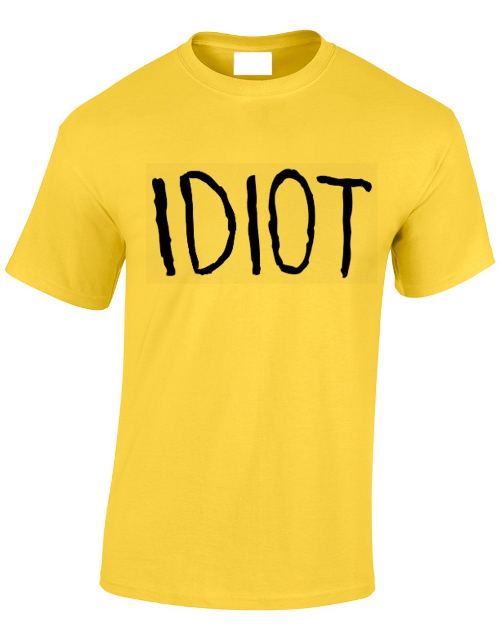 Crown Designs Idiot Funny Cool for Men & Teenagers T-Shirts Tops - Yellow/XX-Large
