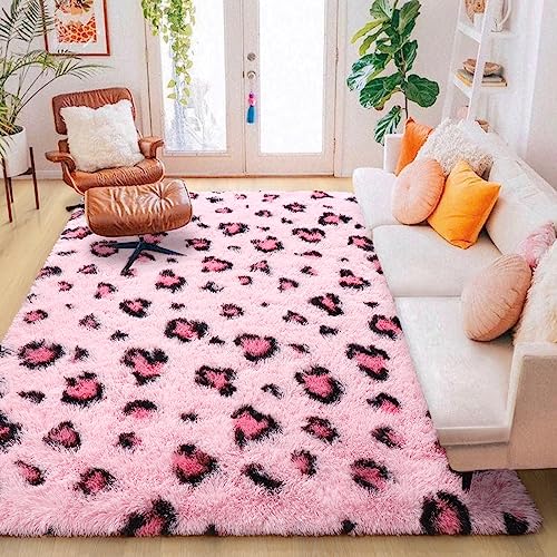 Tapete Rosa Leopardo 4x6 pies para habitación infantil miniatura 6
