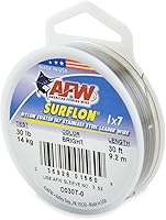 Vista 33 de Alambre de pesca americano Surflon recubierto de nailon 1x7 de acero inoxidable, línea líder de pesca para agua salada, prueba de 10 libras - prueba