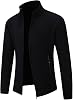 Mens Full Zip Cardigan Slim Fit Cable Knitted Zip Up Sweater Full Zip Stand Collar Warm Jumper Knitted Wool Jacket Cardigan Unisex Handmade Warm Chunky Knitwear Outwear Top