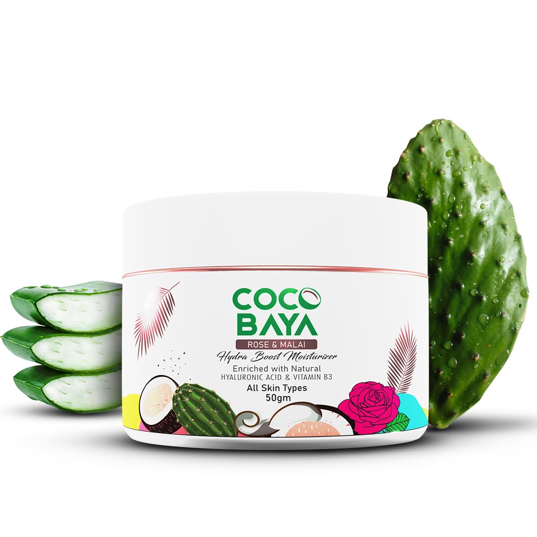 Hydra Boost Moisturizer, Enriched With Rose, Malai, Natural Hyaluronic Acid & Vitamin B3, Moisturizer For All Skin Types, Helps Slow Down Any Signs Of Aging, 50 gm