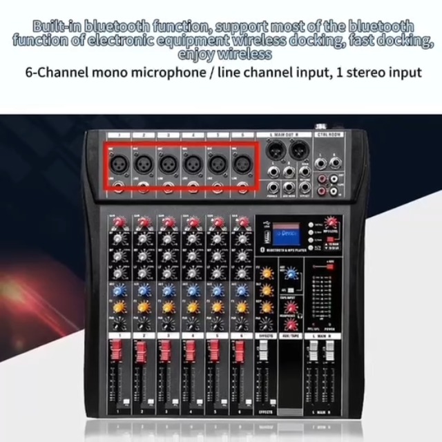 Amazon.com: TFCFL 6 Channel Mixing Console Audio Mixer Bluetooth