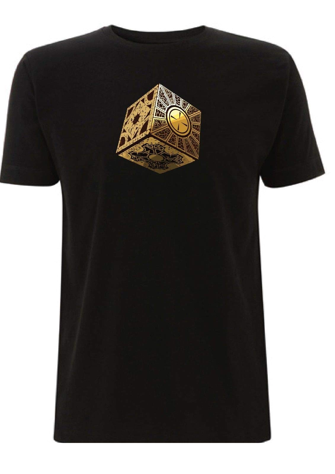 Hellraiser Puzzle Box Men's T-Shirt Cenobite Cube Pinhead Horror Movie (Large, Black)