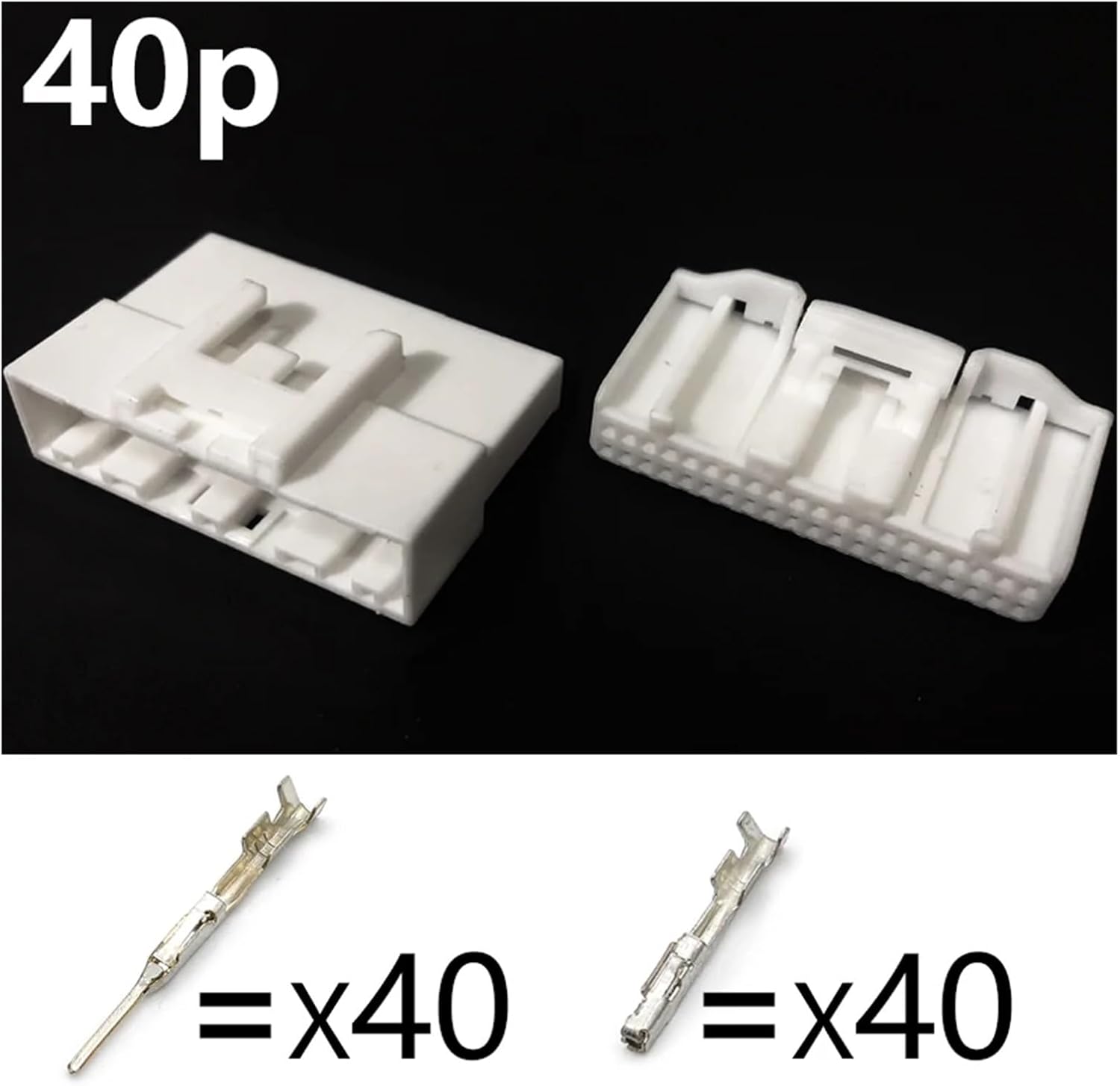 Dj7086s-0.7 Car Audio Harness Connector 8/12 / 16/20 / 32/40 Pin Reverse Navigation Cable Plug Terminal Sheath 1376352-1 BHUPWZE(40p,5sets)
