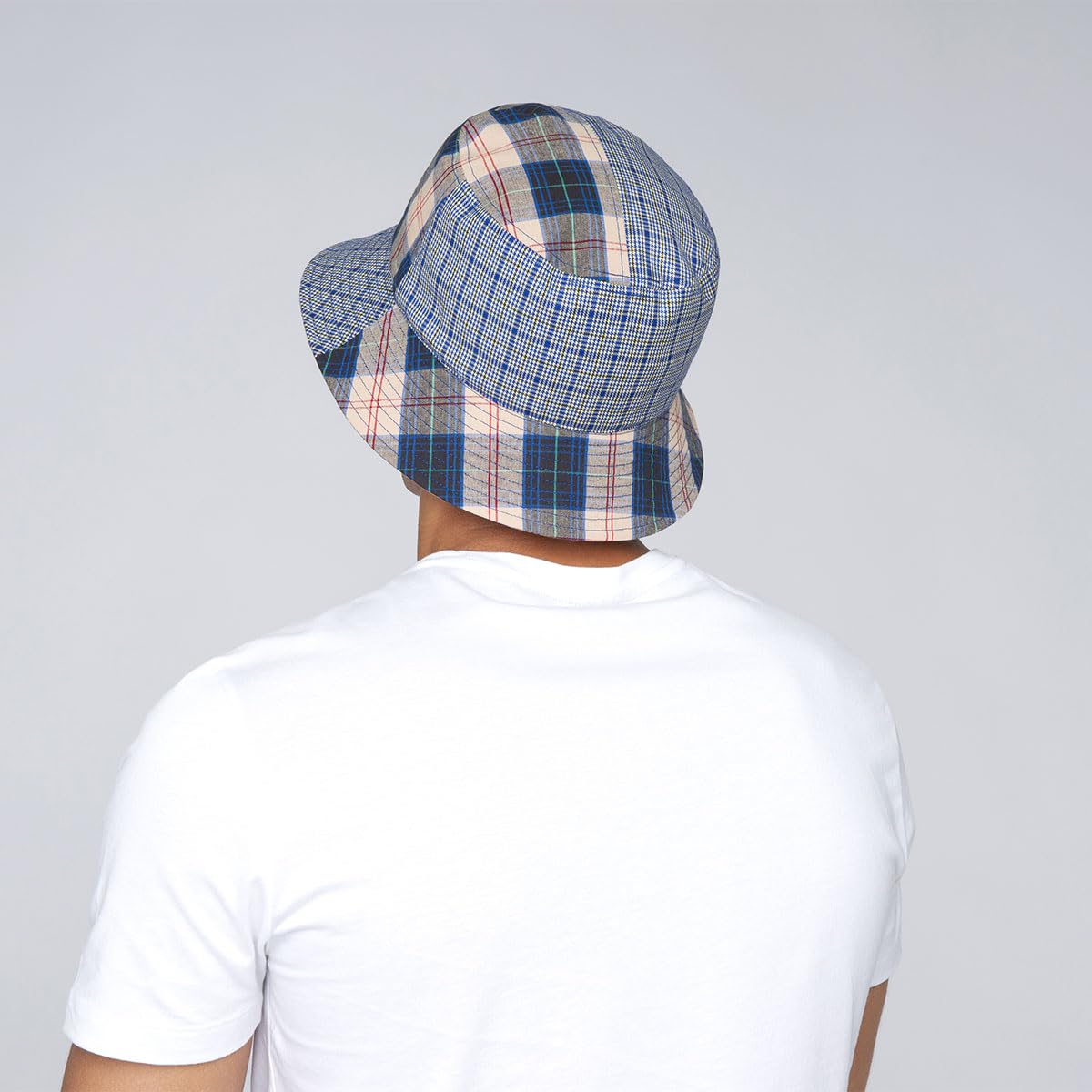 Kangol Sombrero de Pescador Plaid Mashup Bucket Mujer/Hombre - algodón Cuadros Verano Primavera/Verano
