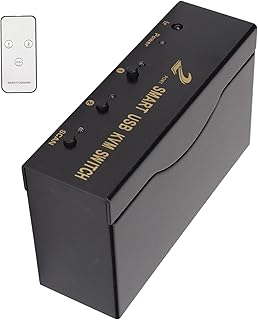 SALUTUYA 2 In 1 Out VGA KVM Switch Box, VGA KVM Switch 4 USB Port VGA KVM Switcher for Home for Office(#2)