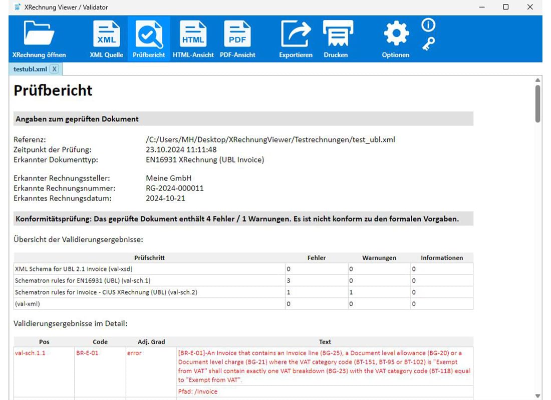 E-Rechnung Viewer Software xRechnung ZUGFeRD Lifetime-Lizenz 1 PC Win 11 10