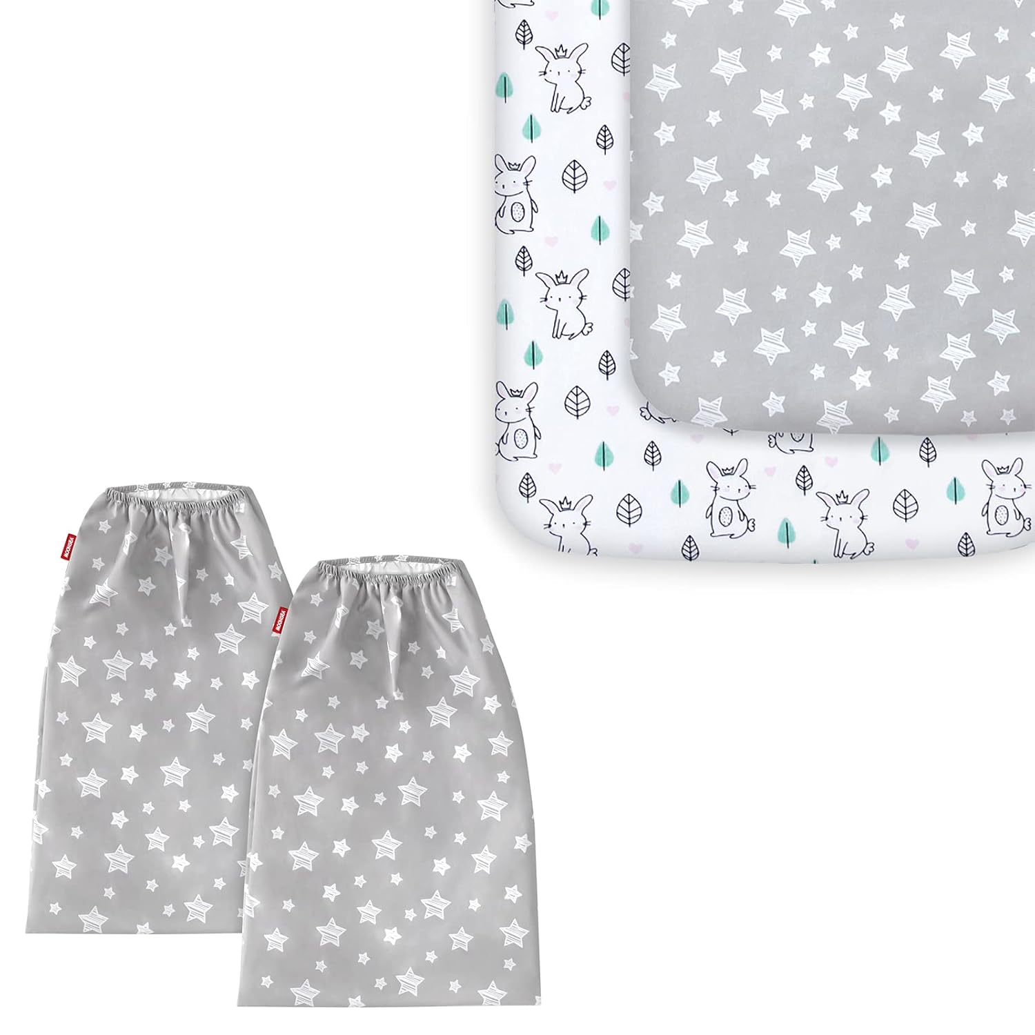 Pack and Play Sheets, 2 Pack Mini Crib Sheets, Stretchy