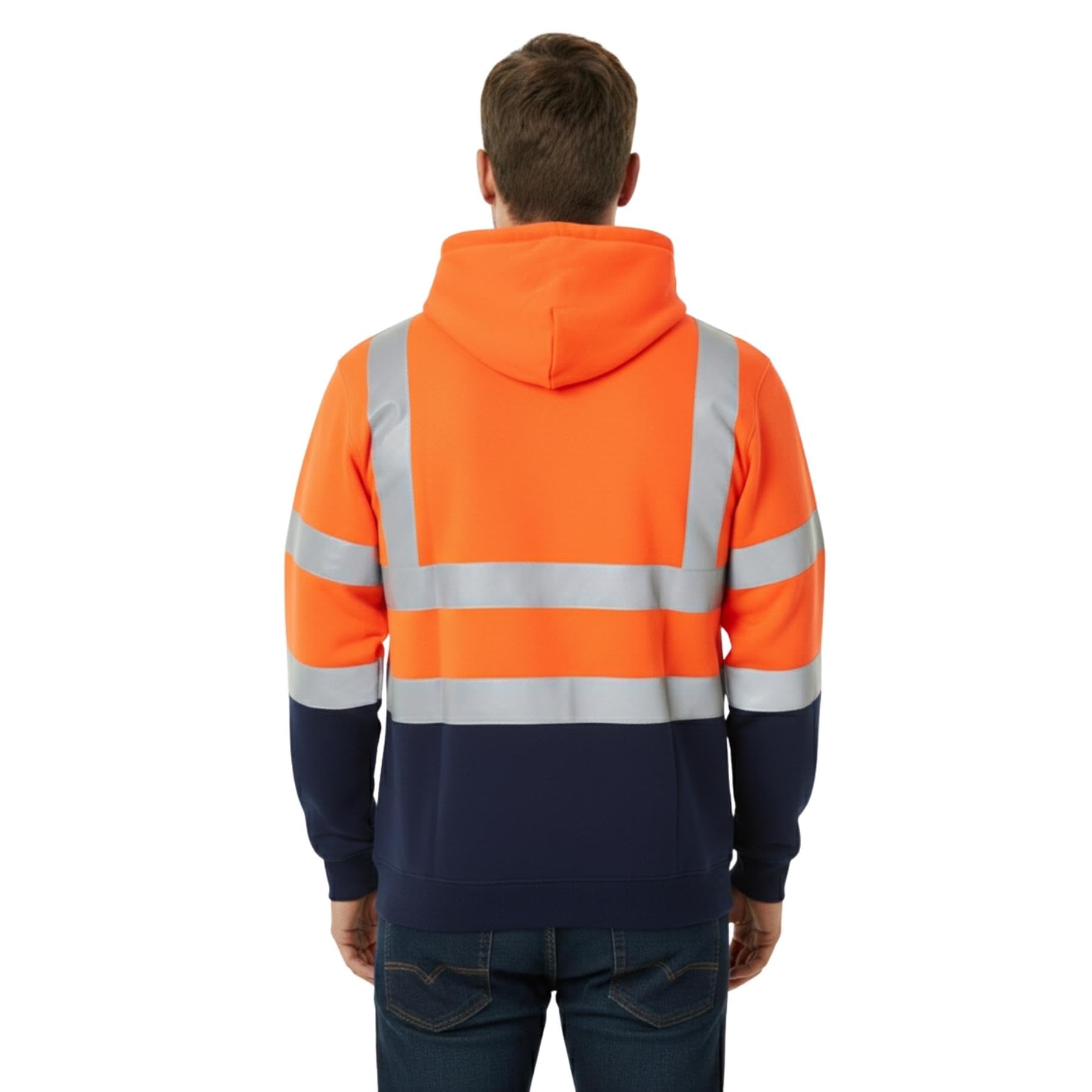 Nowe męskie 'Hi Vis Visiity' polar Viz bezpieczeństwo odzież robocza bluza z kapturem kurtka