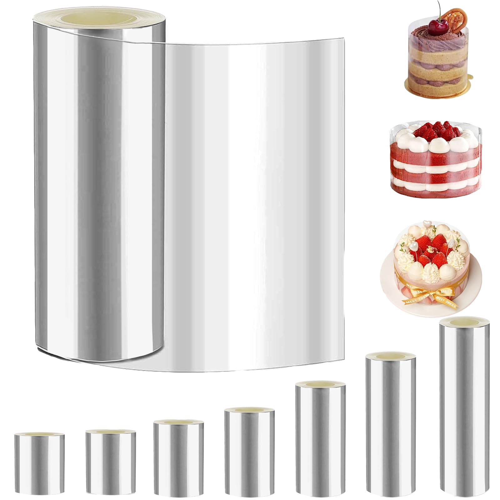 Rotolo Acetato Per Torte 25cm X 10m - Per Decorazioni Dolci E Torte Mousse | Trasparente E Alimentare