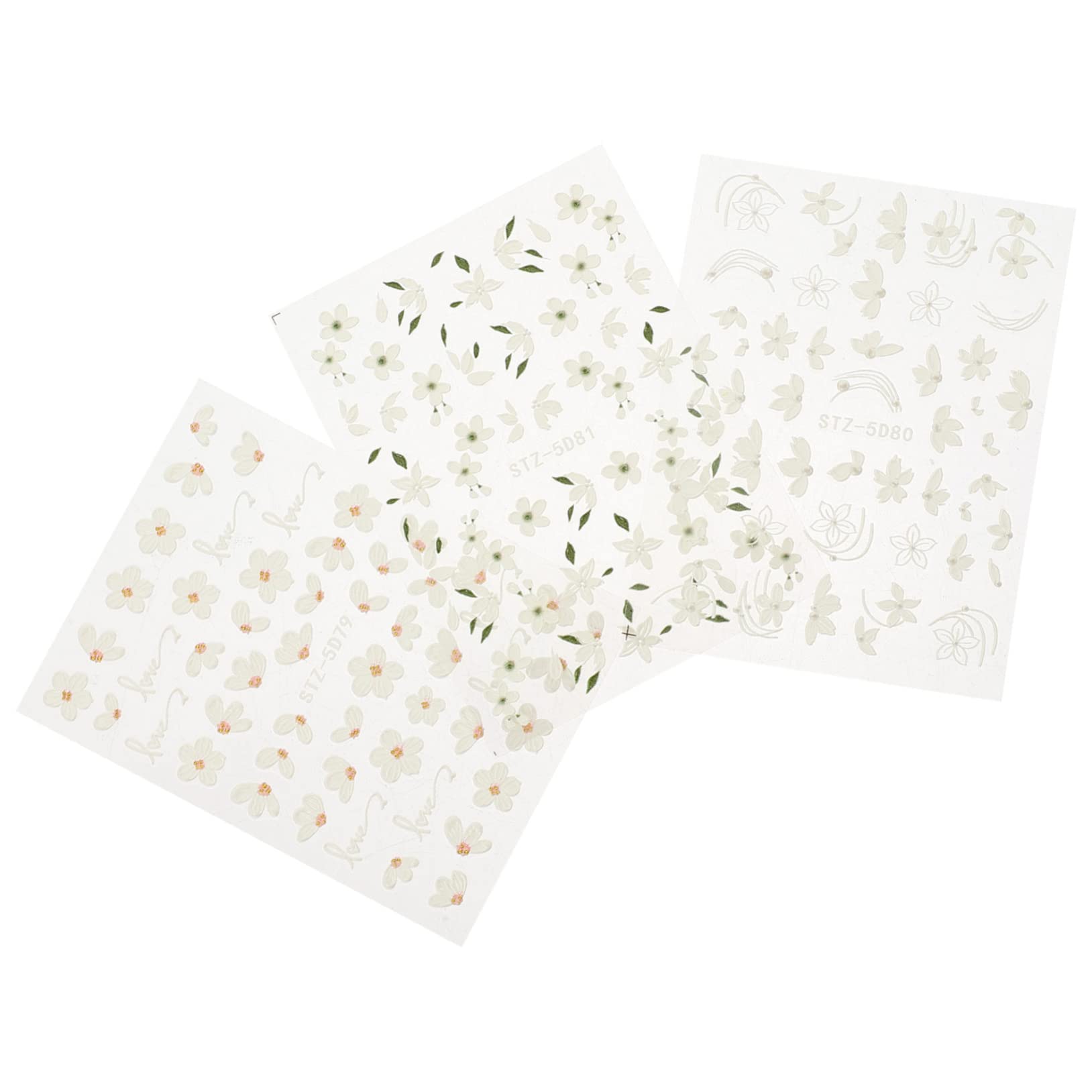 PACKOVE 15hojas Pegatinas De Flores Para Uñas Decoración De Nail Art Calcomanías Autoadhesivas Para Manicura Diseño Para Mujeres y
