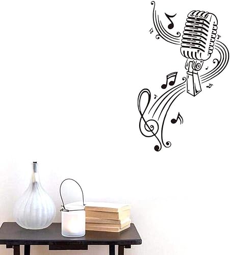 BIBITIME - Vinilo adhesivo para sala de clase diseño de karaoke para pared notas musicales vinilo para KTV decoración de PVC M 2244 x 1456