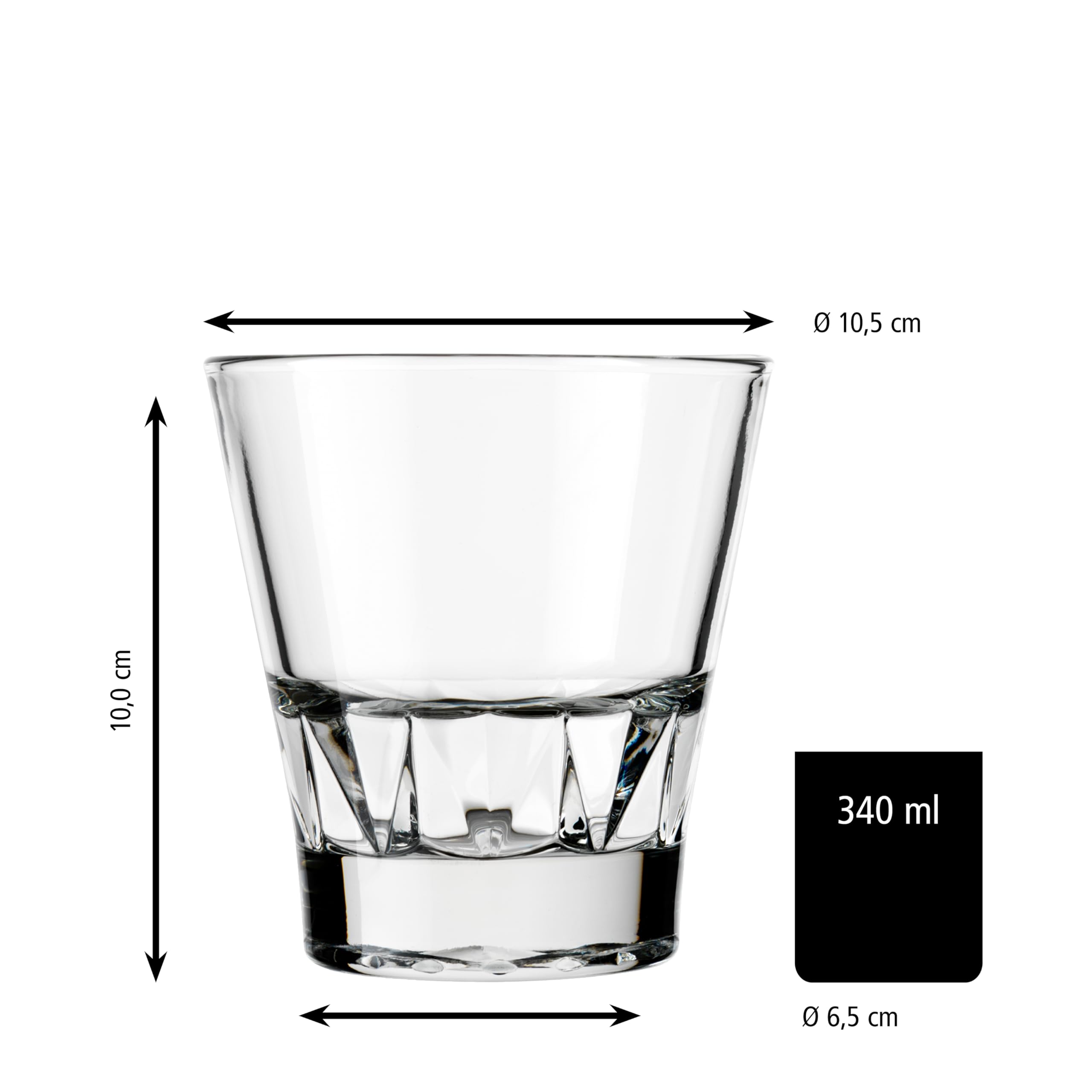Libbey 70521 Trinkglas, D.O.F. GALLERY, 340 ml, stapelbar, 12er Set