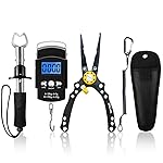 XBLACK Fishing Tool Kit, Fishing Pliers, Fish Lip Gripper, Fishing Scale, Fish Grip Tools Set with Sheath Lanyard, Saltwater Resistant Fishing Gear (Advanced Set - A)